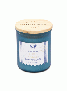 Стъклена соева свещ Падивакс Coastal, морско синьо - Тучни палми